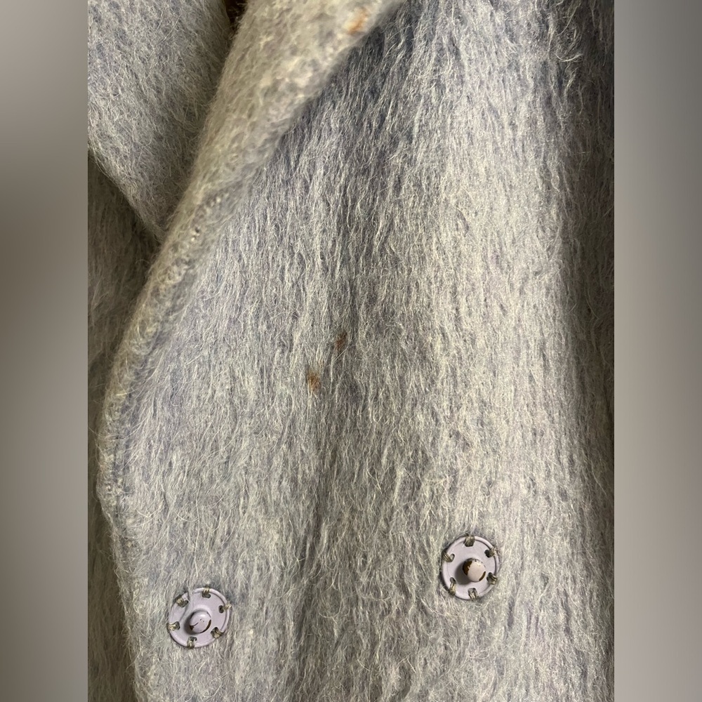 TOPSHOP pale blue/lavender fuzzy coat - Picture 5 of 7